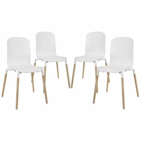 EAST END IMPORTS Stack Wood Dining Chairs - White, 4PK EEI-1373-WHI